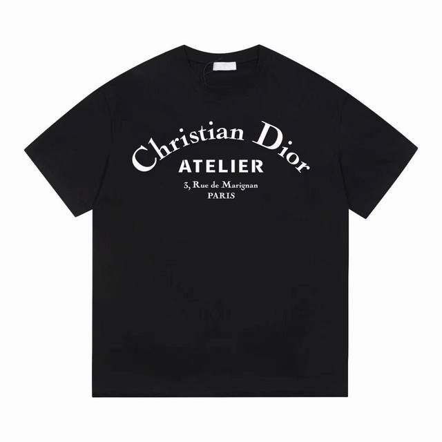 Dior's new letter print short-sleeved T-shirt, simple and elegant design looks f