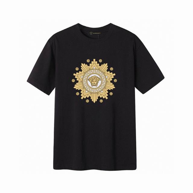 Versace Versace golden star short-sleeved T-shirt, simple design looks very gene