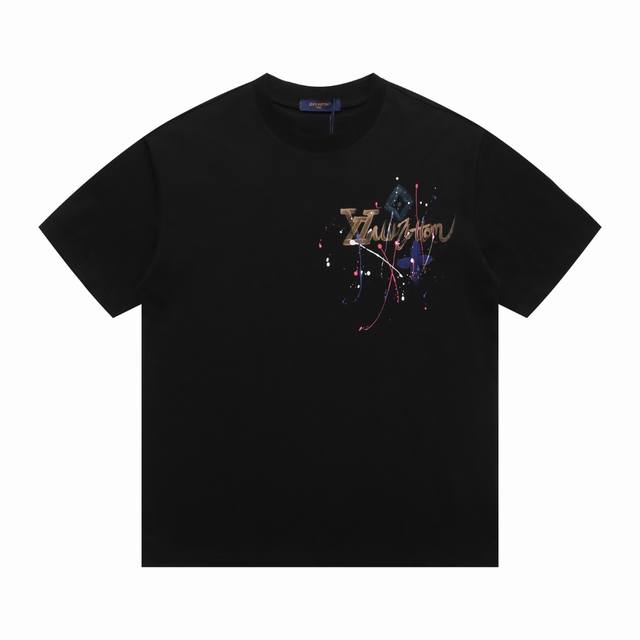 New arrival Louis Vuitton 25Ss new printed cotton short-sleeved T-shirt This cot