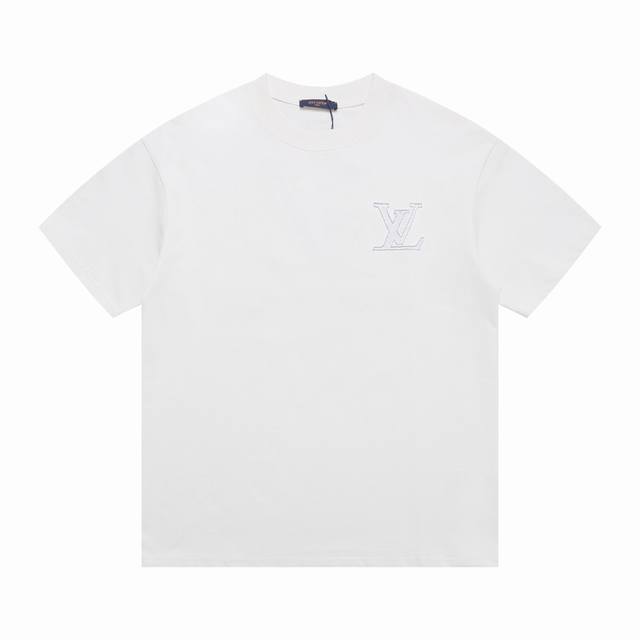 New arrival Louis Vuitton embroidered logo short-sleeved T-shirt Highest version