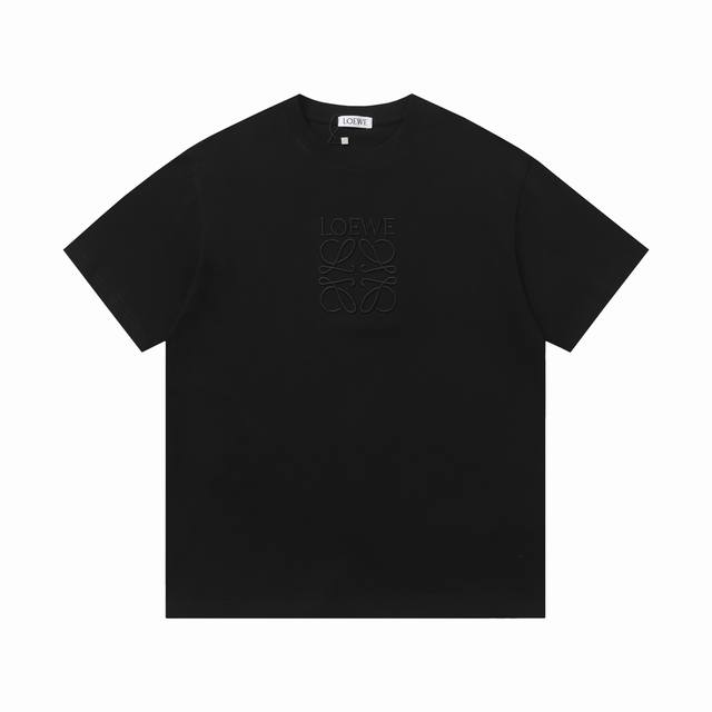 New High version Loewe classic logo embroidered short sleeves 240g double yarn f