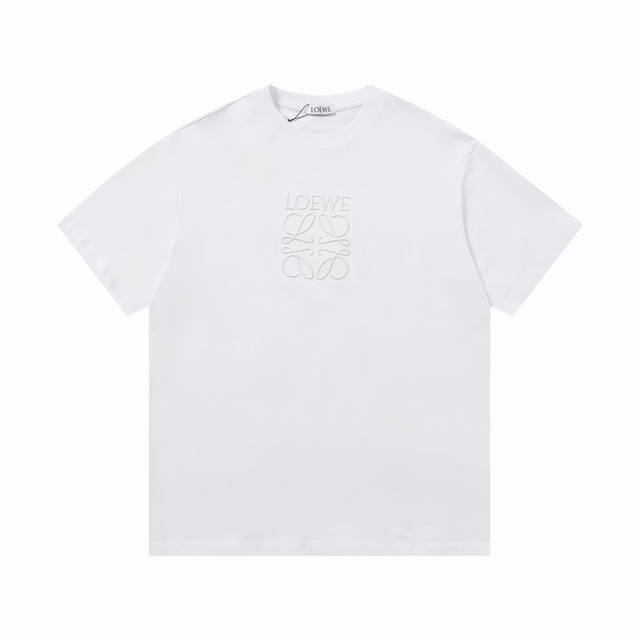 New arrival High version Loewe classic Logo embroidered short sleeves 240g doubl