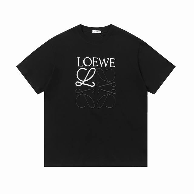 New arrival High version Loewe black and white logo embroidered short sleeves 24