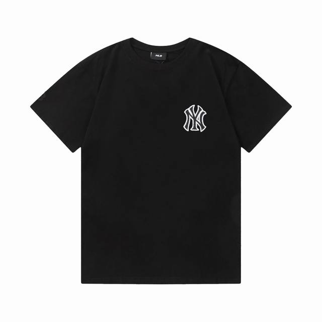New High version Mlb short-sleeved shirt with cashew nut flower print on the bac
