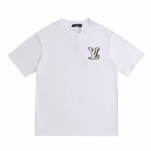 New arrival High version Louis Vuitton 1V classic Logo leather label short-sleev