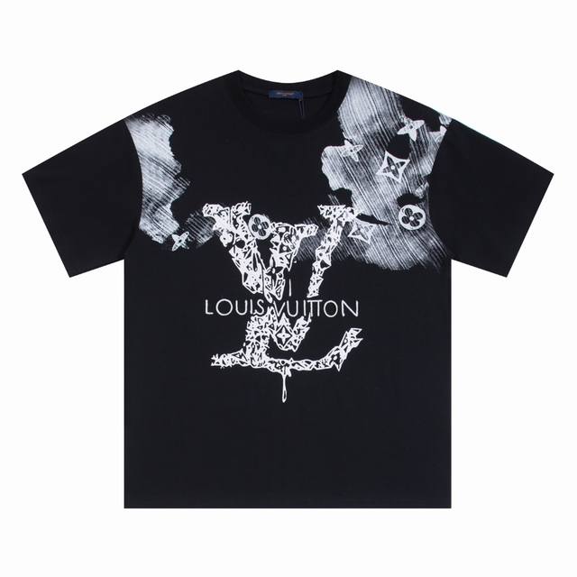 New arrival High version Louis Vuitton ink-splashed starched embroidered letter
