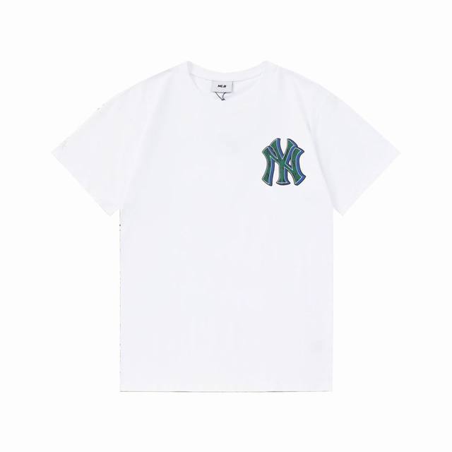 New High version Mlb square logo short sleeve Retro old flower three-dimensional