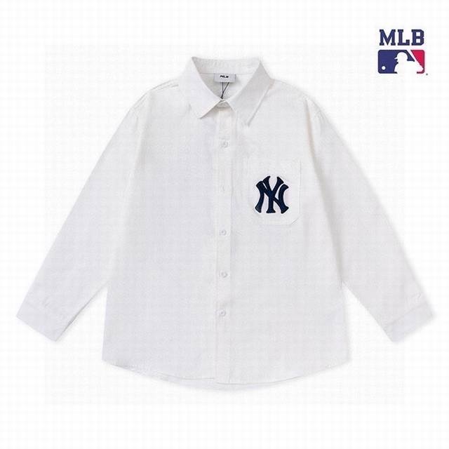 New arrival High version Mlb new woven big logo monogram shirt Unisex style, the