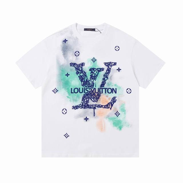 New arrival High version Louis Vuitton ink gradient print short sleeves Highest