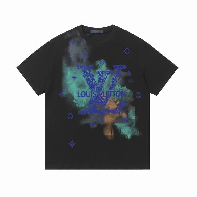 New arrival High version Louis Vuitton ink gradient print short sleeves Highest