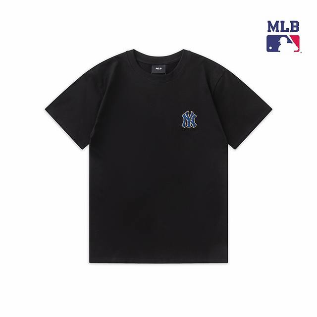 New High version Mlb embroidered gold-edged monogram Logo short sleeves Unlock M