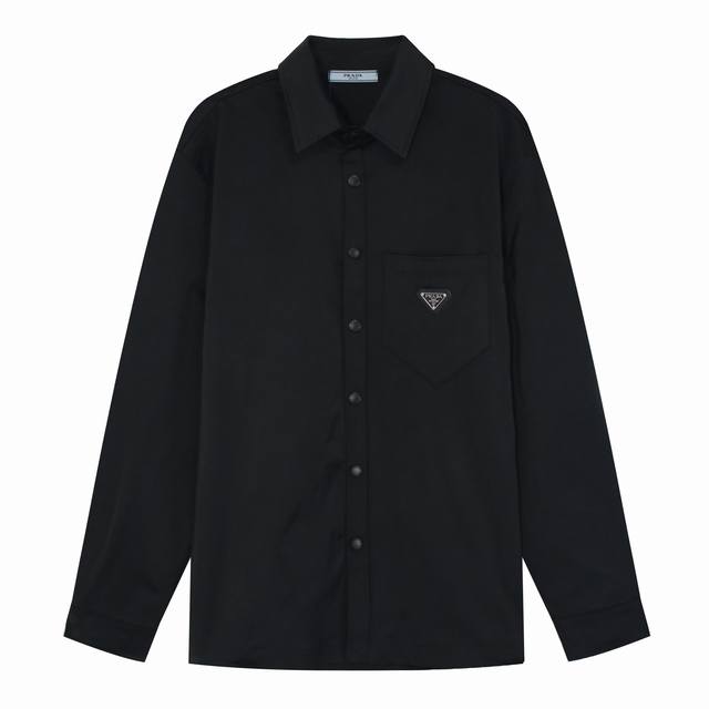 New arrival Prada Prada Ss classic custom triangle logo nylon long-sleeved shirt
