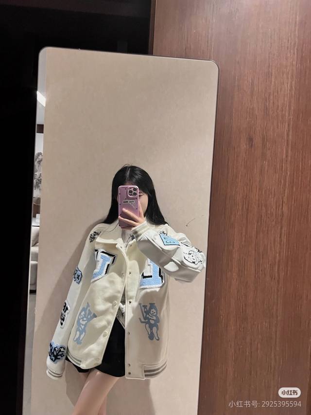 New arrival Louisvuitton catwalk style Lv bunny baseball jacket Custom-woven and