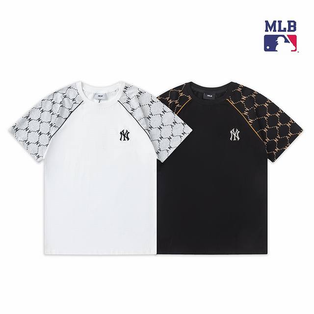 New arrival Mlb new splicing short-sleeves, same style for men and women, sleeve