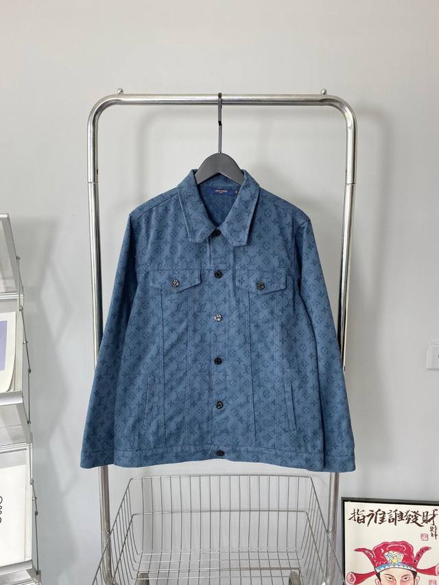 New arrival Louis Vuitton classic full print old flower jacquard denim jacket co