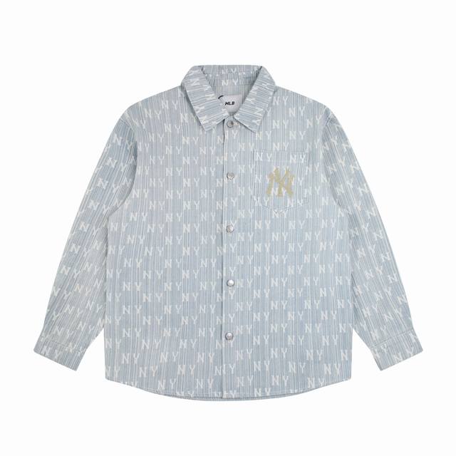 New arrival Mlb Yankees Ss new Ny full print washed denim jacket Ny full print w