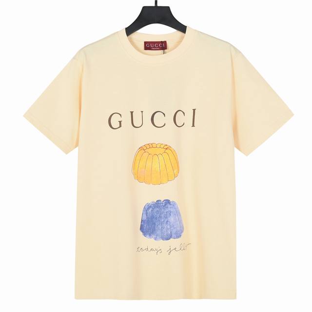 Gucci illustration series Digital direct printing short-sleeved T-shirt 280g dou
