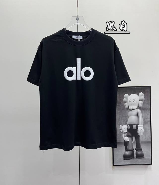 AloحFoaming printed solid color simple cotton couple short-sleeved T-shirt Selec