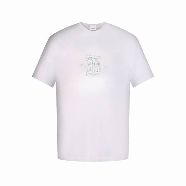 Burberry 3D Silicone Logo Short Sleeve T-shirt Selected 270g% double yarn cotton