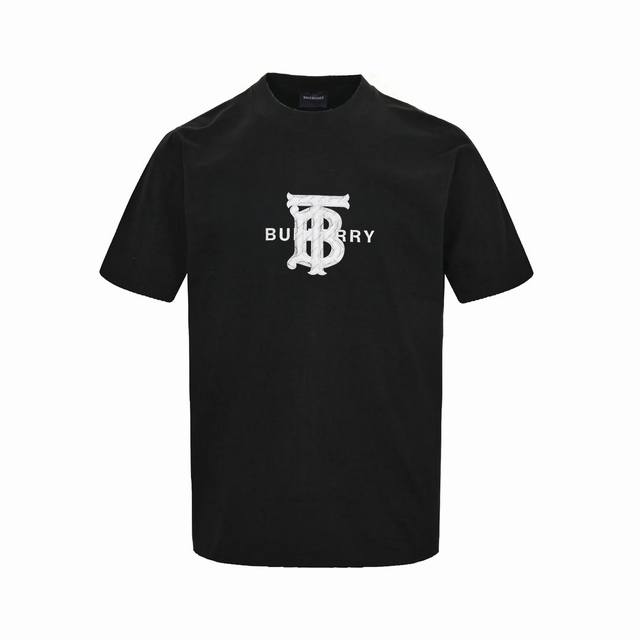 Burberry 3D Silicone Logo Short Sleeve T-shirt Selected 270g% double yarn cotton