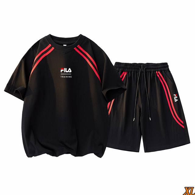Fila exclusive real shot of the new summer high-quality short-sleeved shorts sui