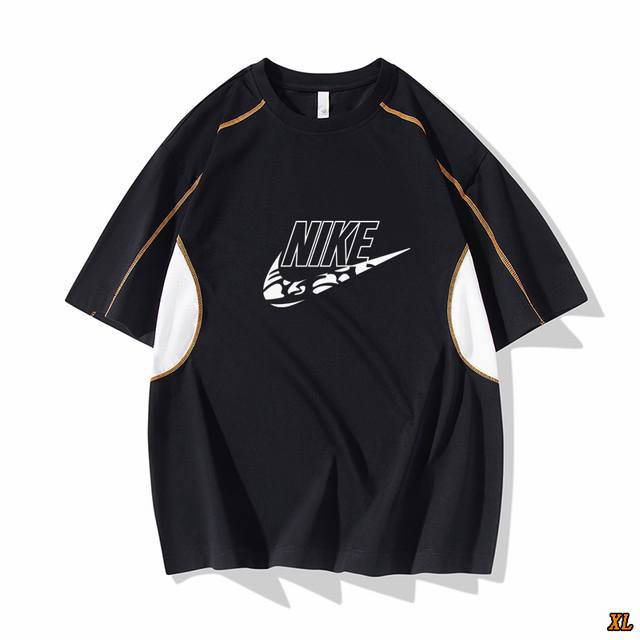 Nike exclusive real shot of the new summer high-quality color-blocked short-slee