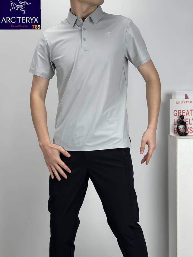 Arc'teryx men's quick-drying lapel short-sleeves Colors: black, light blue, gray