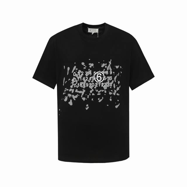 High version Maisonmargiela Mm6 foam digital print short sleeves, unisex. Full o