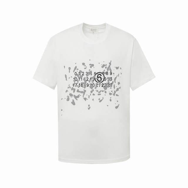 High version Maisonmargiela Mm6 foam digital print short sleeves, unisex. Full o