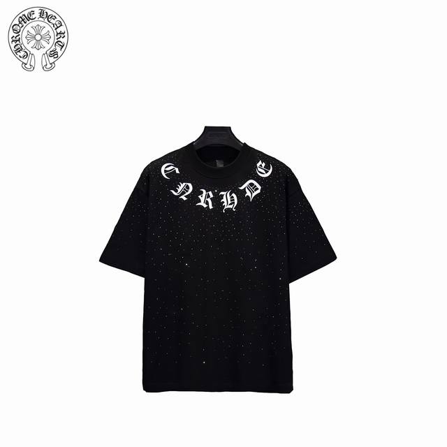 Chrome Hearts 25Ss Gypsophila pressed Sanskrit short sleeves are made of 32-coun