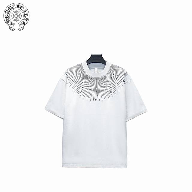 Chromehearts 25Ss Meteor Hot Diamond Metal Logo Short Sleeve The fabric is woven