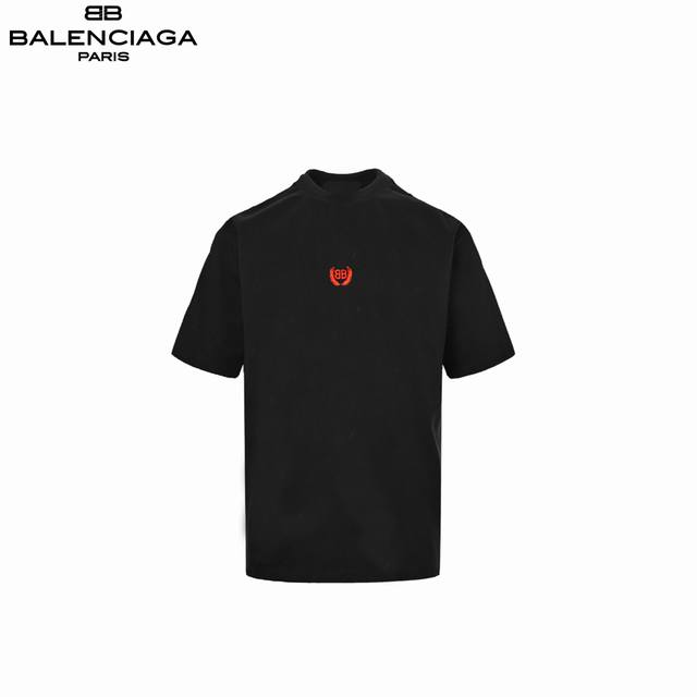 Balenciaga 25Ss Double B wheat ear embroidered short sleeves The fabric is woven