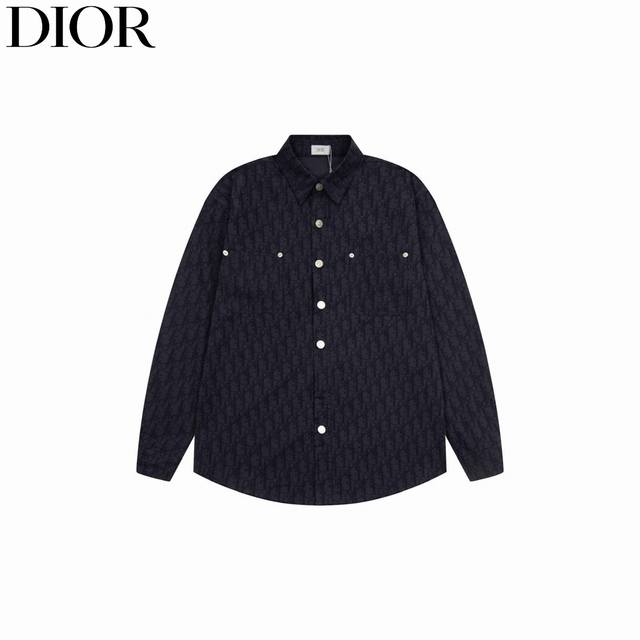 Dior 24Fw navy blue jacquard lapel denim shirt jacket A must-have item for daily
