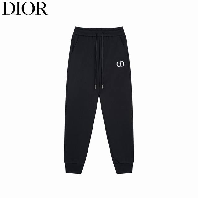 Dior 24Fw front and back embroidered logo trousers autumn and winter series men'