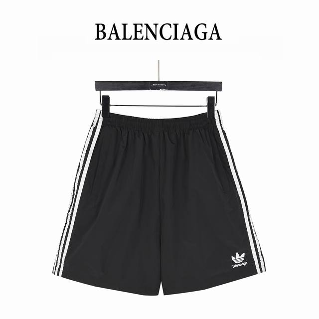 Balenciaga & Adidas co-branded embroidered clover shorts High-density soft woven