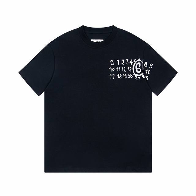 High version Maisonmargiela Mm6 digital printed short sleeves, unisex. Full of h