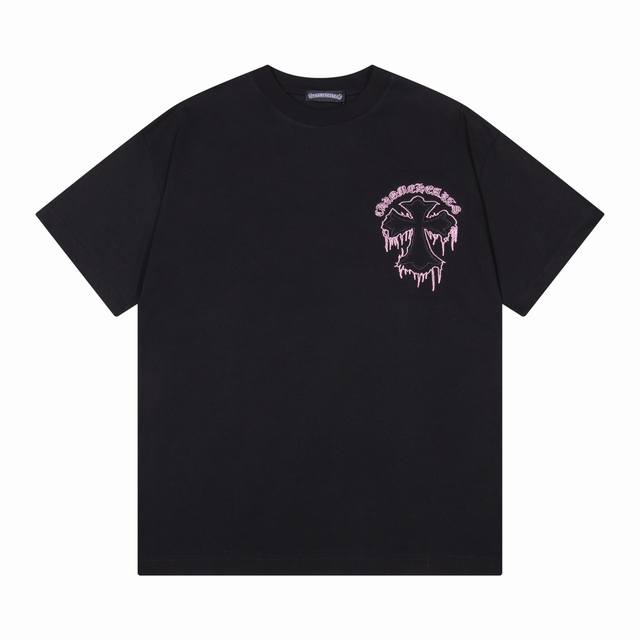 High version Chrome Hearts applique embroidered cross short sleeves! The fabric