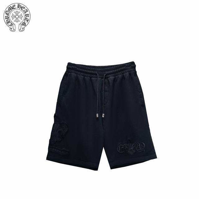 Chrome Hearts 25Ss Fried Salt Applique Embroidery Shorts Made of custom-dyed ter