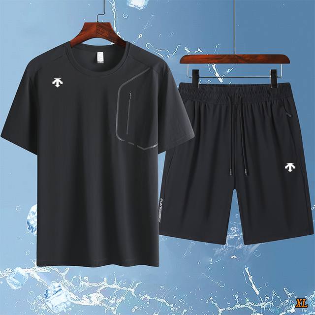 Descente exclusive real shot of the new summer high-quality ice silk sports casu