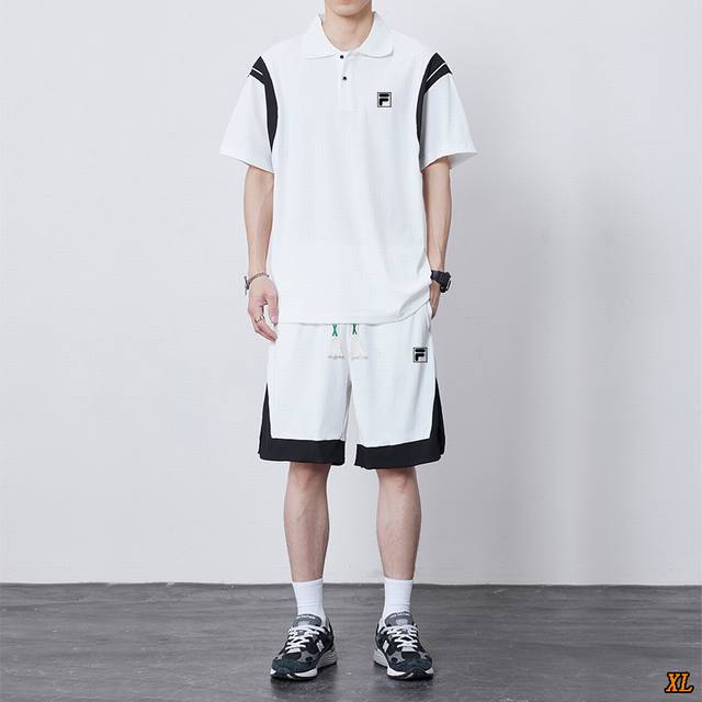 Fila exclusive real shot of the new summer high-quality two-piece shorts Polo sh