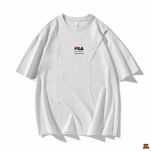 Fila exclusive real shot of the new summer high-quality loose-leaf cut short-sle