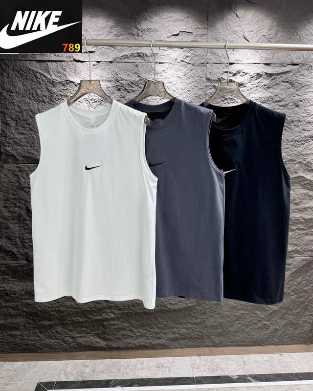 Nike high yarn woven three-color short-sleeved vest is launched! Using the count