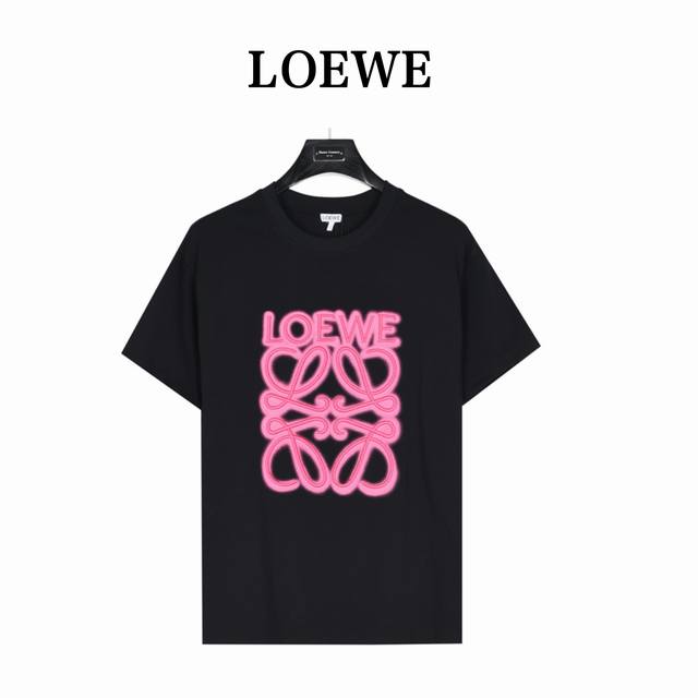 Loewe neon embroidered fluorescent short-sleeved Logo is exquisitely upgraded, i