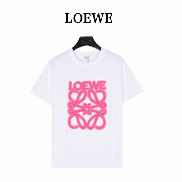 Loewe neon embroidered fluorescent short-sleeved Logo is exquisitely upgraded, i