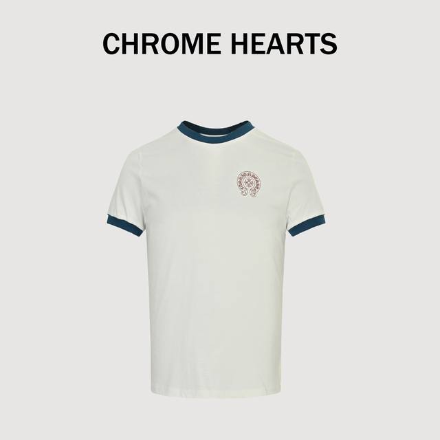 Chrome Hearts 25Ss colorblock women's short-sleeved T-shirt Custom-woven 100% co
