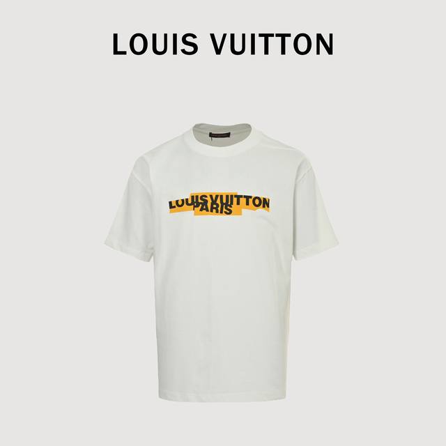 Louis Vuitton Lv 25Ss Tape Letter Short Sleeve T-shirt The fabric is made of cus