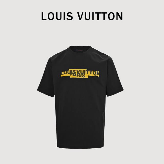 Louis Vuitton Lv 25Ss Tape Letter Short Sleeve T-shirt The fabric is made of cus