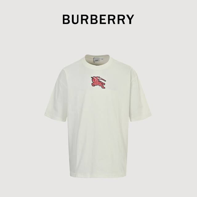Burberry 25Ss embroidered warhorse short-sleeved T-shirt The fabric is made of c