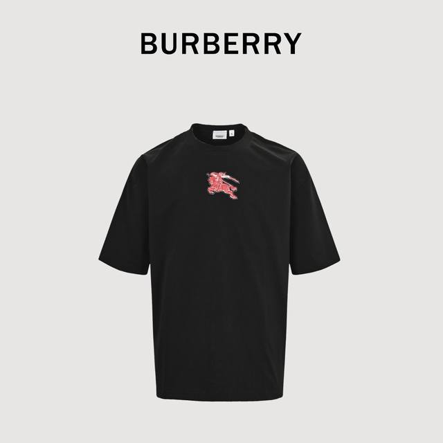 Burberry 25Ss embroidered warhorse short-sleeved T-shirt The fabric is made of c