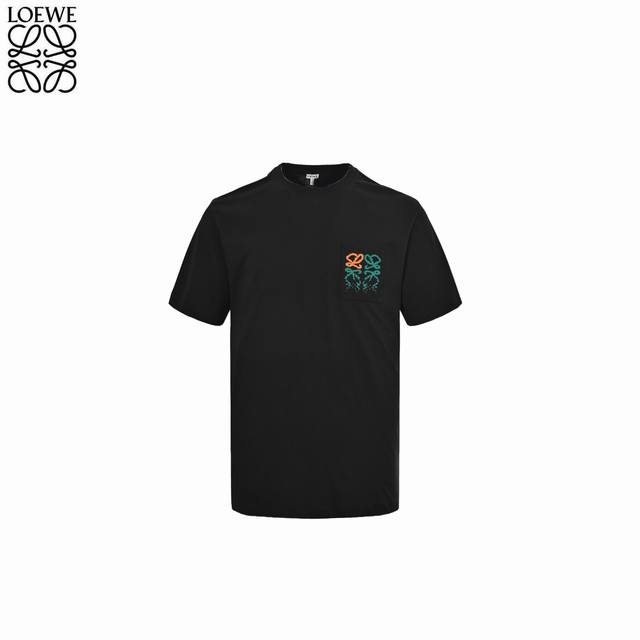 Loewe 25Ss pocket gradient embroidered short-sleeved T-shirt Made of 240g 32s do